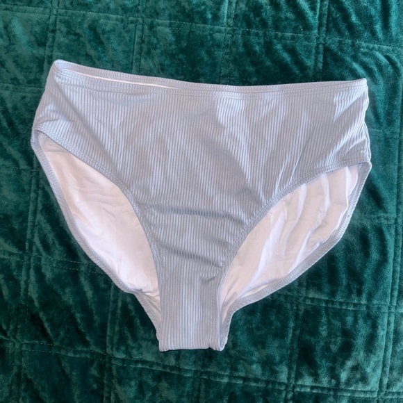 Grey/Blue Ribbed Swimsuit - Picture 4 of 5